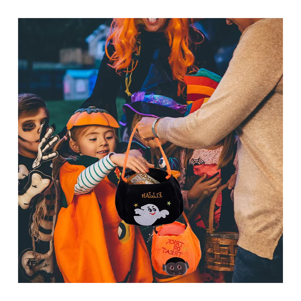 Halloween Kürbis und Geist Kostüm Set für Kinder als kreatives Verkleidungsspielzeug für die Trick-or-Treat Party - Bild 4