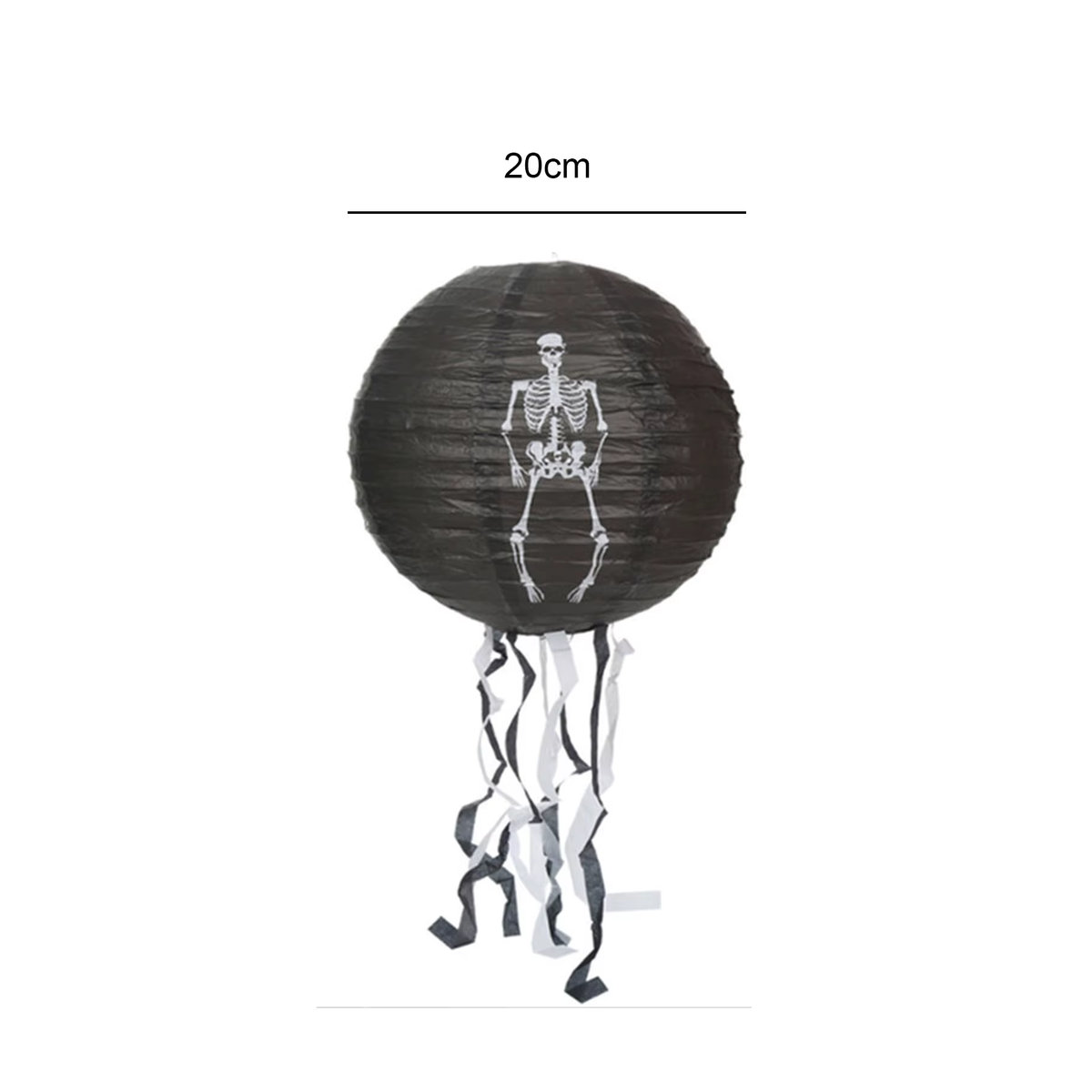 Halloween Papierlaterne als hängender Geist in Schwarz zur Dekoration für Indoor und Outdoor - Bild 2