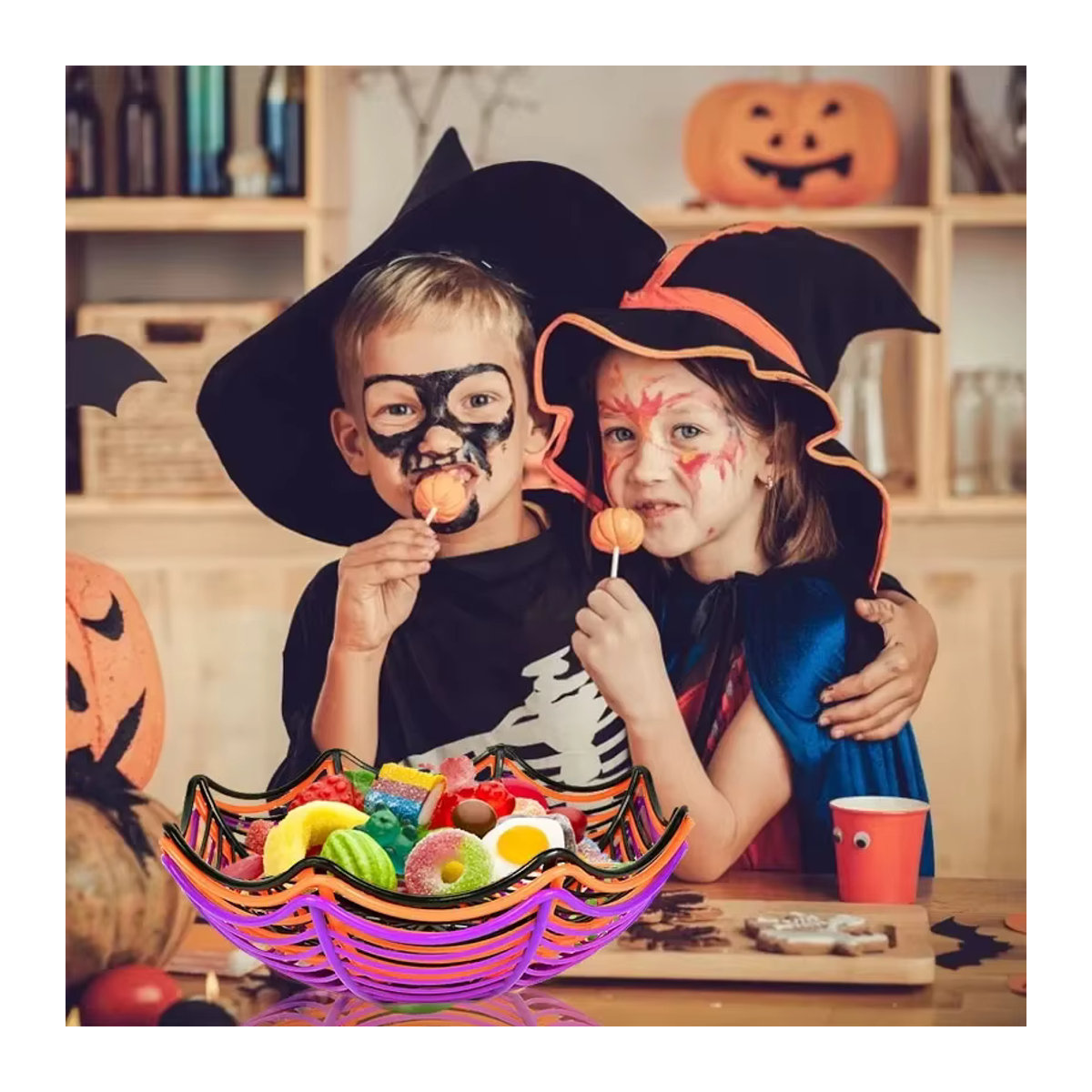 Halloween Spinnennetz Schüssel in Schwarz für Süßigkeiten und Dekoration - Bild 2