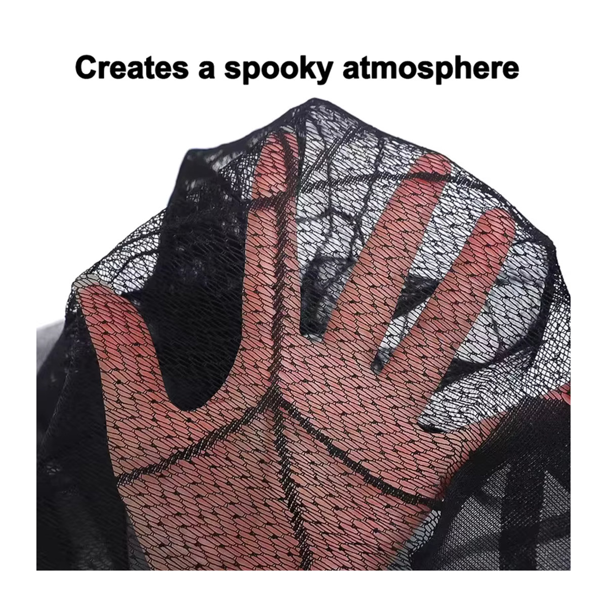 Halloween Tischdecke und Kaminsims-Abdeckung mit Spinnennetz- und Fledermaus-Motiv in Schwarz - Bild 6