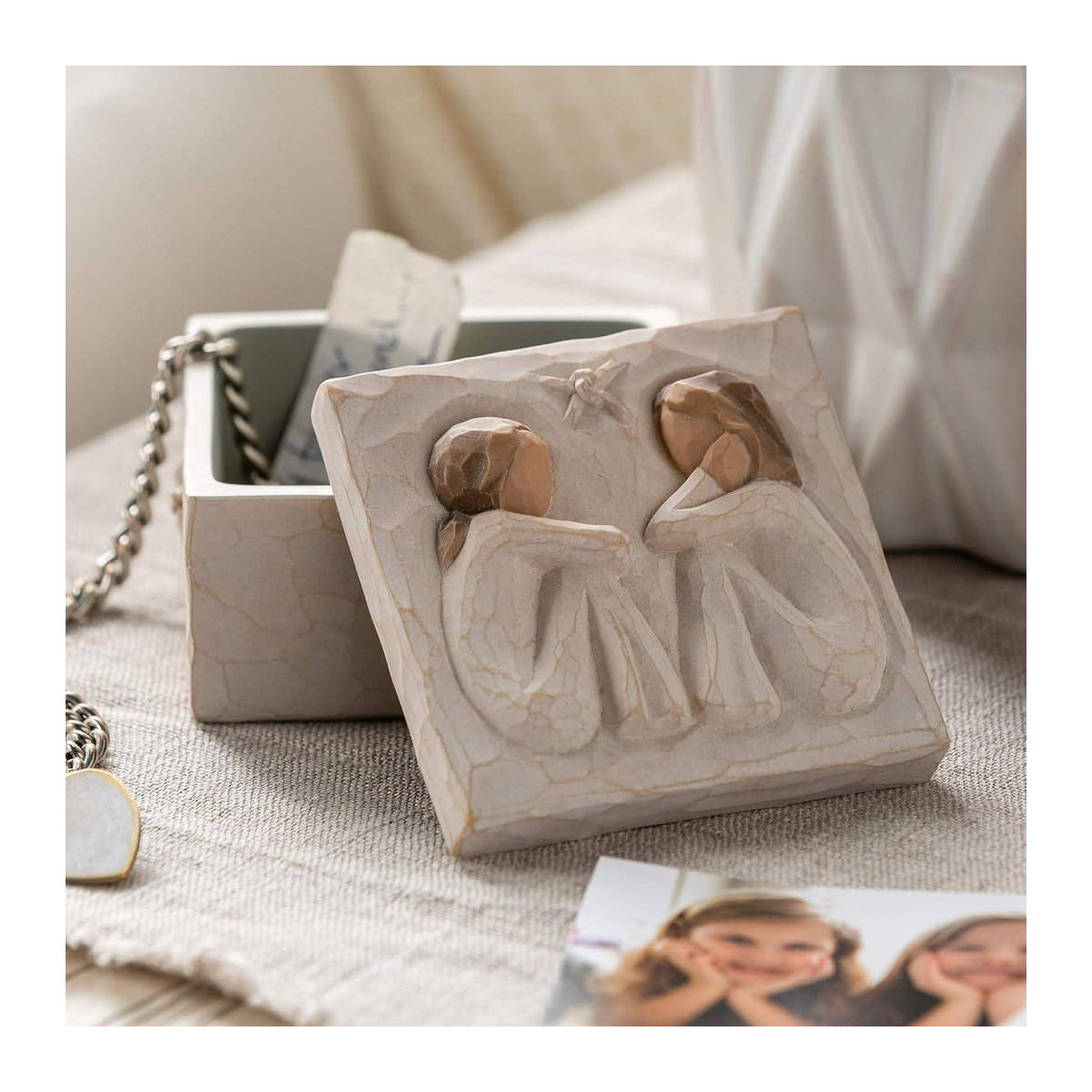 Handbemalte Andenkenbox aus Holz für Schmuck und Schätze als Geschenk für beste Freunde oder Schwestern - Bild 2