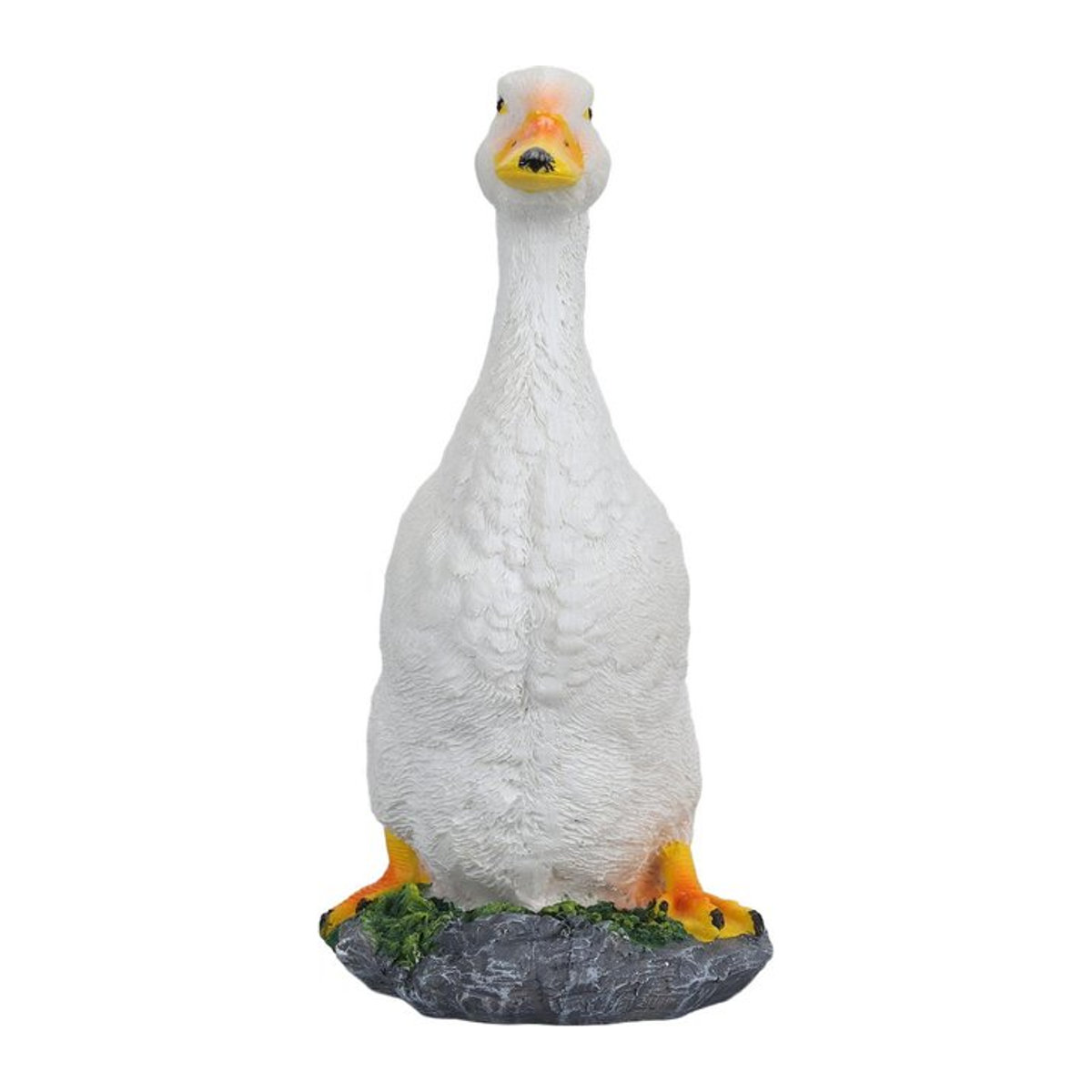 Handbemalte Entenfigur aus Harz als realistische Gartendekoration für den Außenbereich in Weiß - Bild 1