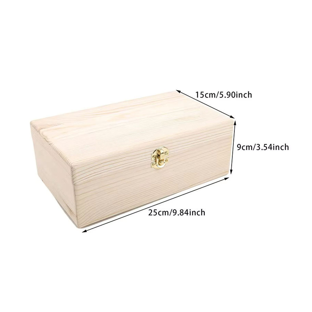 Handgefertigte Aufbewahrungsbox von hedahlia aus Naturholz in Braun und Beige mit Deckel und goldenem Schloss als Schmuckschatulle und Postkarten-Organizer - Bild 2