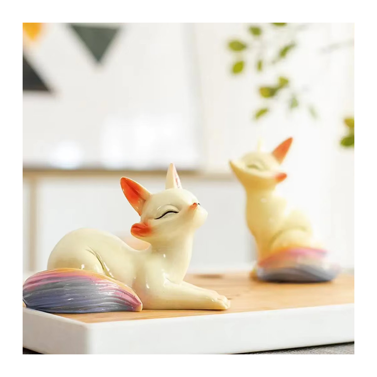 Handgefertigte Fuchsfigur aus Kunstharz als farbwechselndes Teehaustier für Feng Shui und Kungfu Teezeremonien - Bild 2