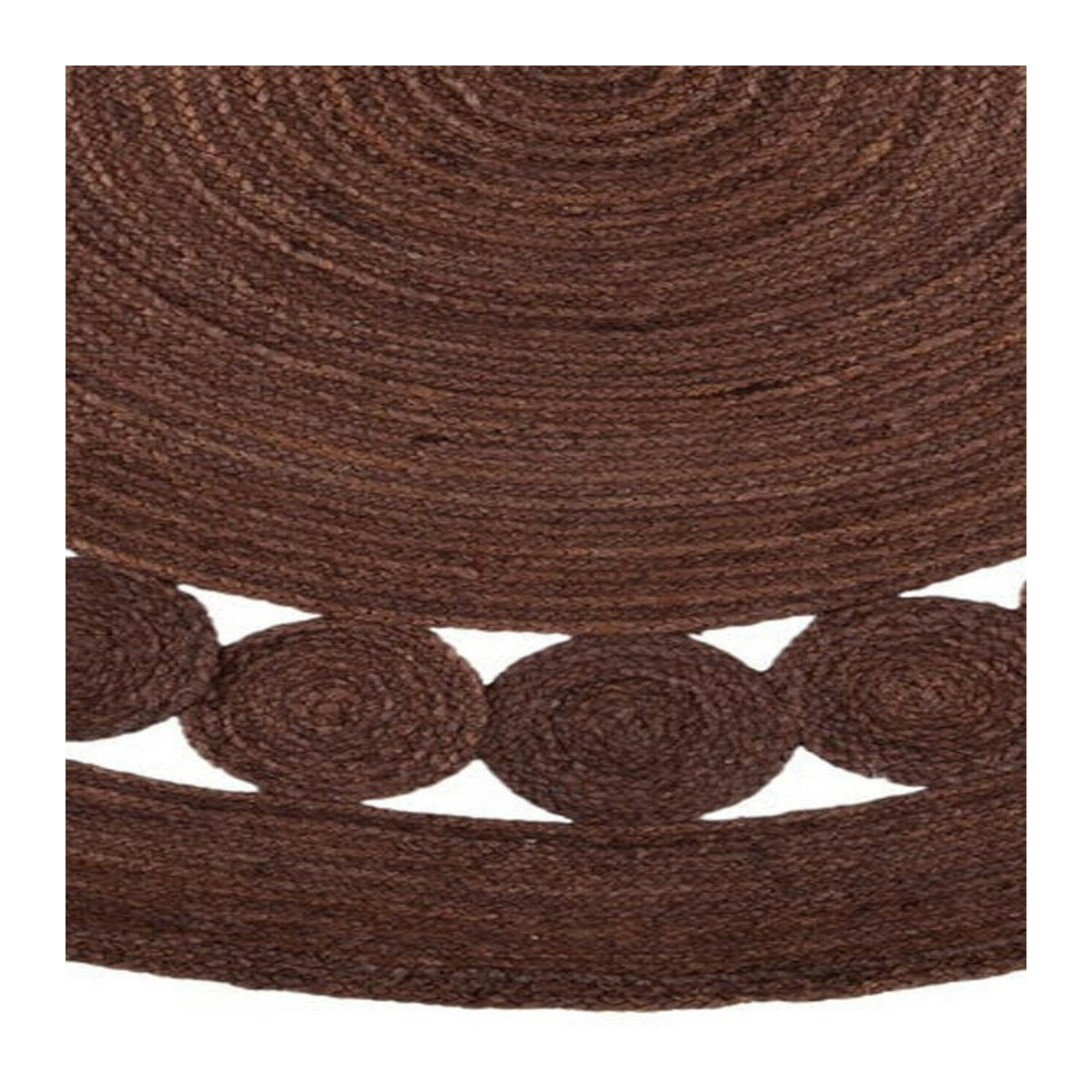 Handgefertigter runder Jute Teppich von King of the Jute in Braun, Durchmesser: 60 cm - Bild 2