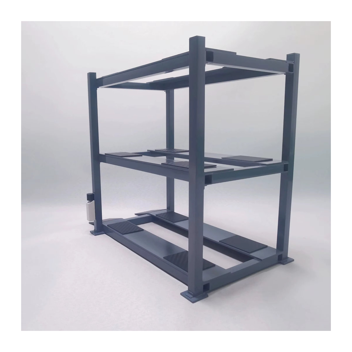 Handgefertigtes Diorama-Lift Modellauto-Ständer von VWHUVW, Maßstab 1:18, 3-lagig, Grau, Metall, rechteckig und minimalistisch - Bild 5