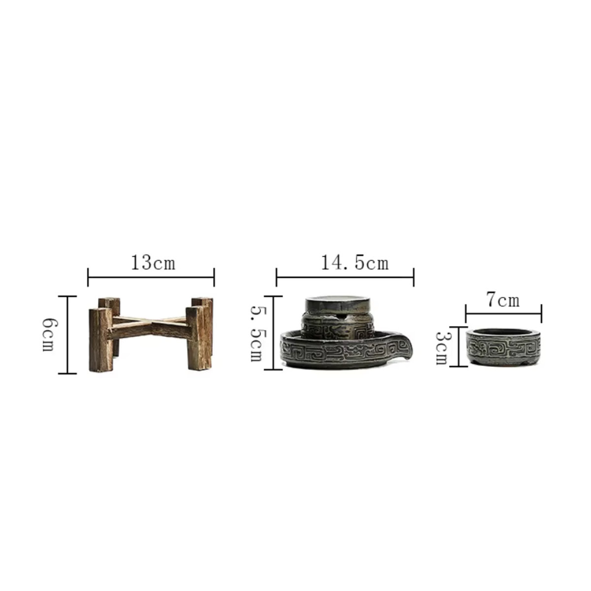 Handgefertigtes Keramik-Räuchergefäß von MINIDEAL in Grau für Zen-Meditation und Rückfluss-Räucherstäbchenhalter mit geometrischem und orientalischem Design - Bild 6