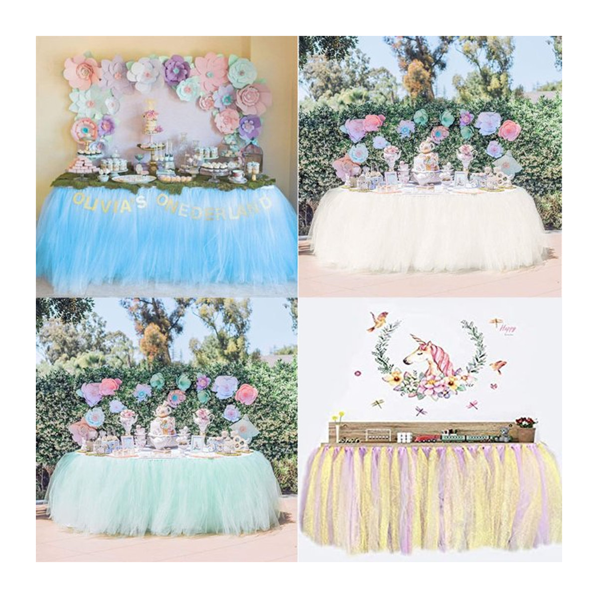 Handgemachte Tutu Tischdecke in Blau für Valentinstag, Hochzeit und Babypartys - Bild 1