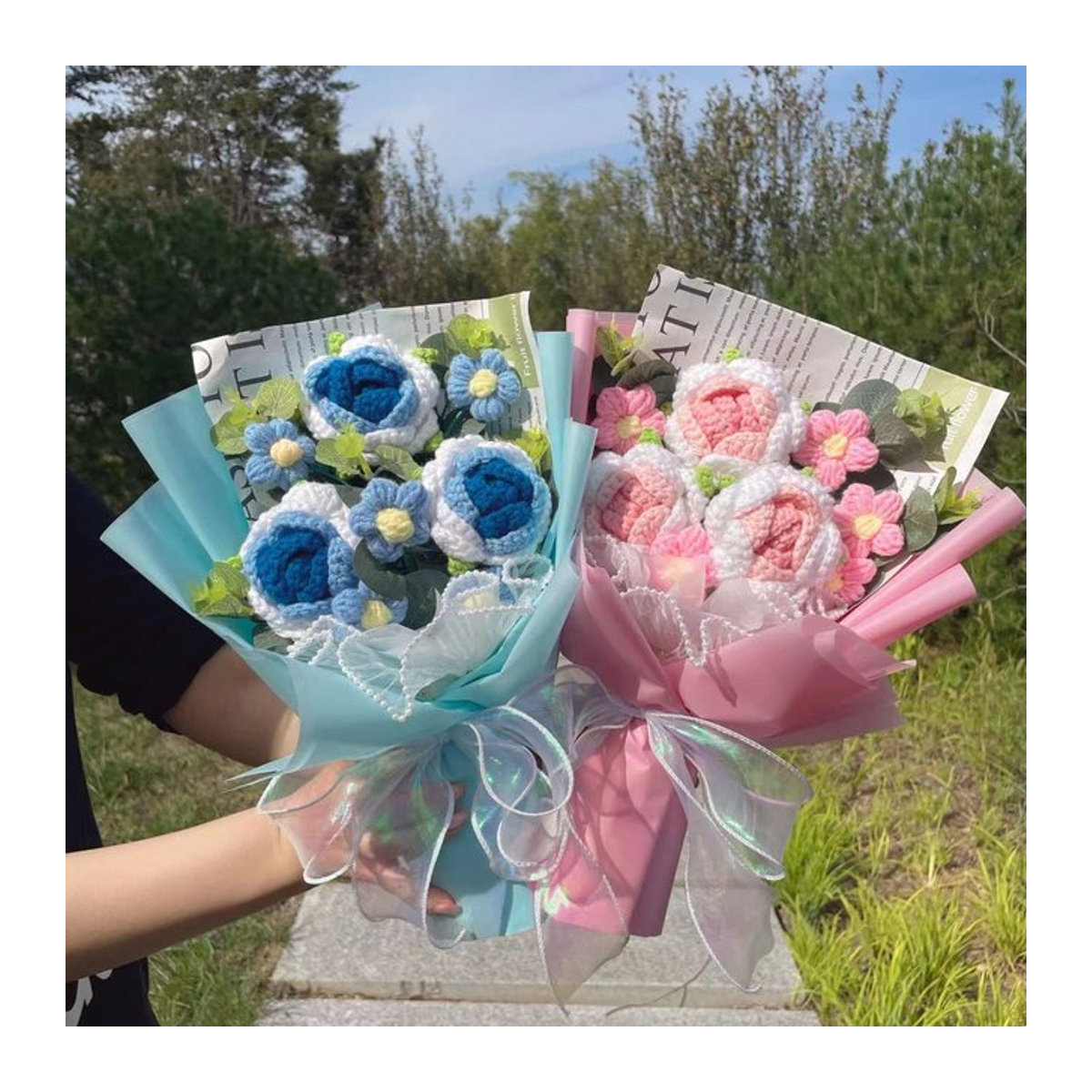 Handgestrickter Sonnenblumen-Häkelstrauß von hemeng in Gelb und Mehrfarbig aus Textil - Bild 1