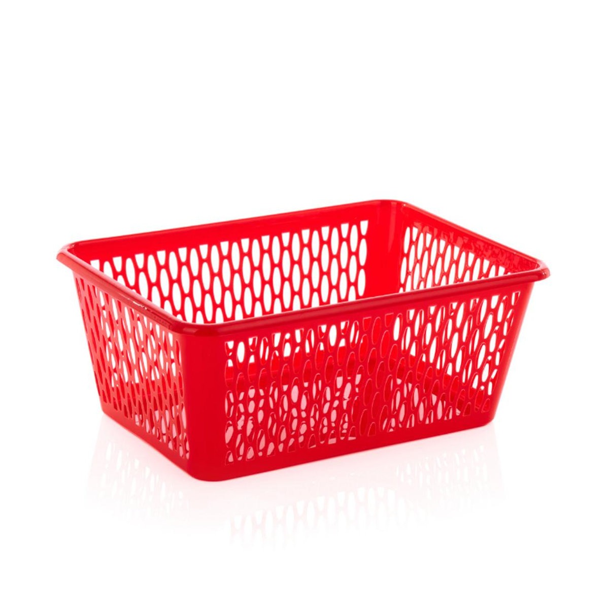 Handlicher Korb von Leecroft in Rot, B/T/H: 37 x 26 x 16 cm - Bild 2