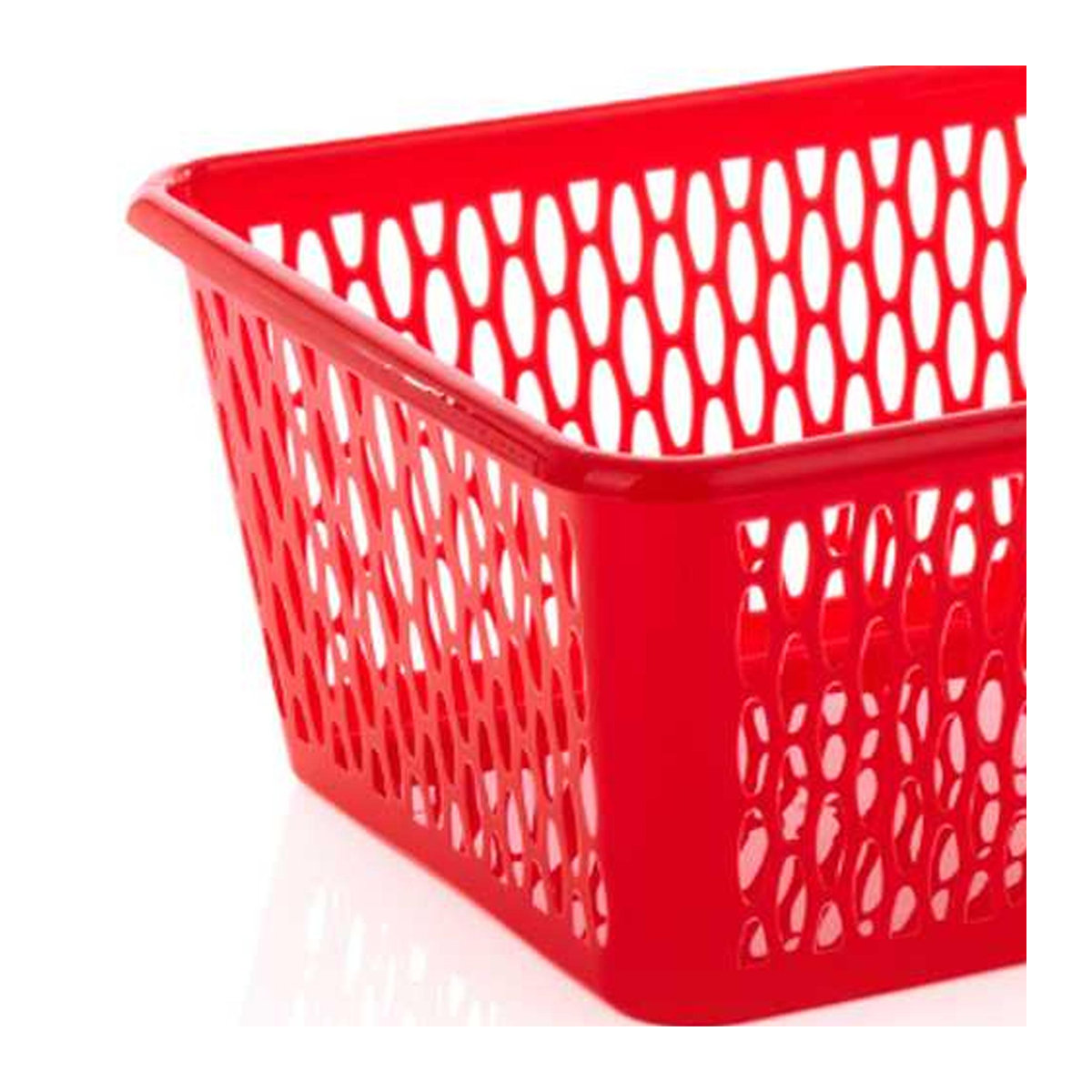 Handlicher Korb von Leecroft in Rot, B/T/H: 37 x 26 x 16 cm - Bild 3