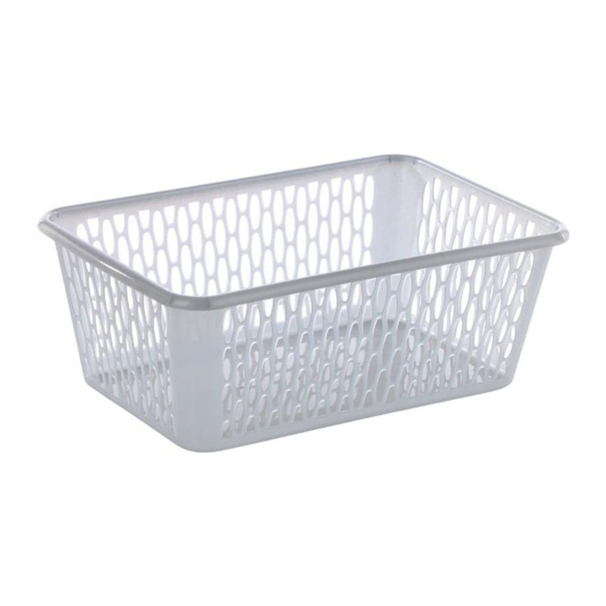 Handlicher Korb von Leecroft in Silber, B/T/H: 30 x 20 x 10 cm - Bild 1