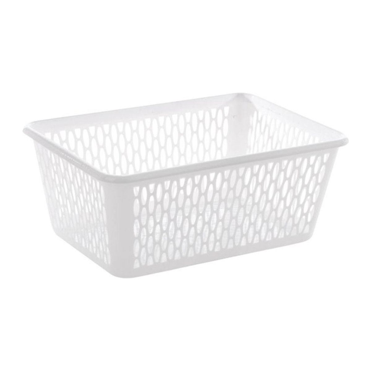 Handlicher Korb von Leecroft in Weiß, B/T/H: 37 x 26 x 16 cm - Bild 1