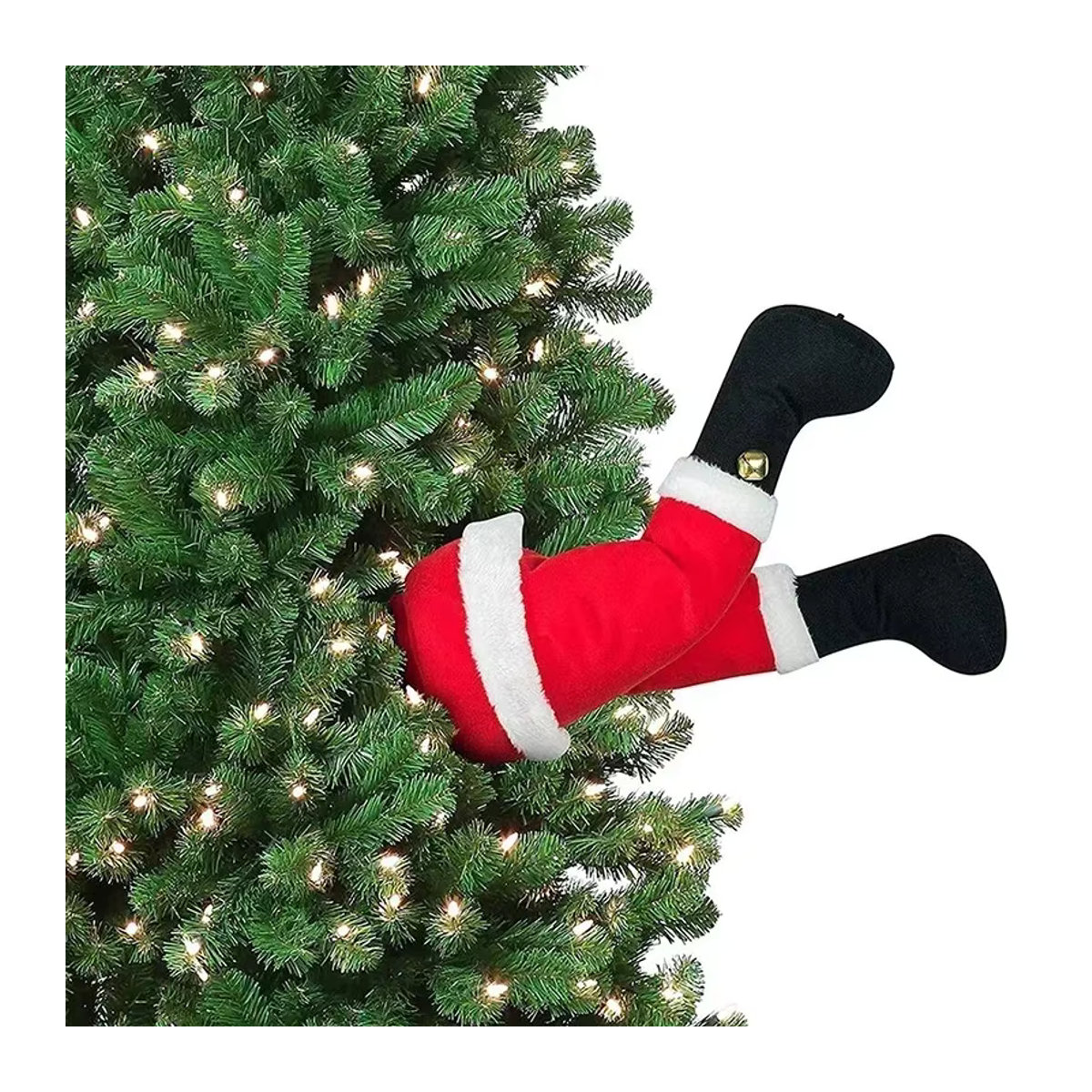 Hängende Weihnachtsmann-Ornamente aus Plüsch in Elfenbein zur Weihnachtsdekoration für Fenster und Türen - Bild 3