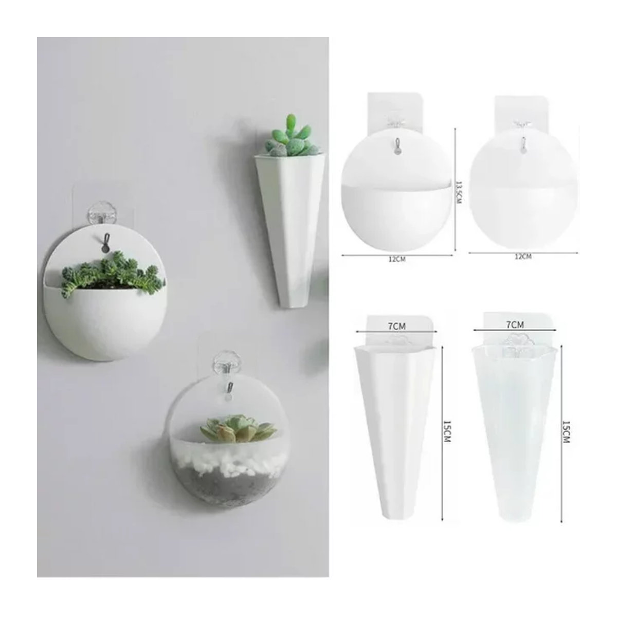 Hängender Blumentopf aus Kunststoff zur Wandmontage für Garten und Innenbereich - Bild 1