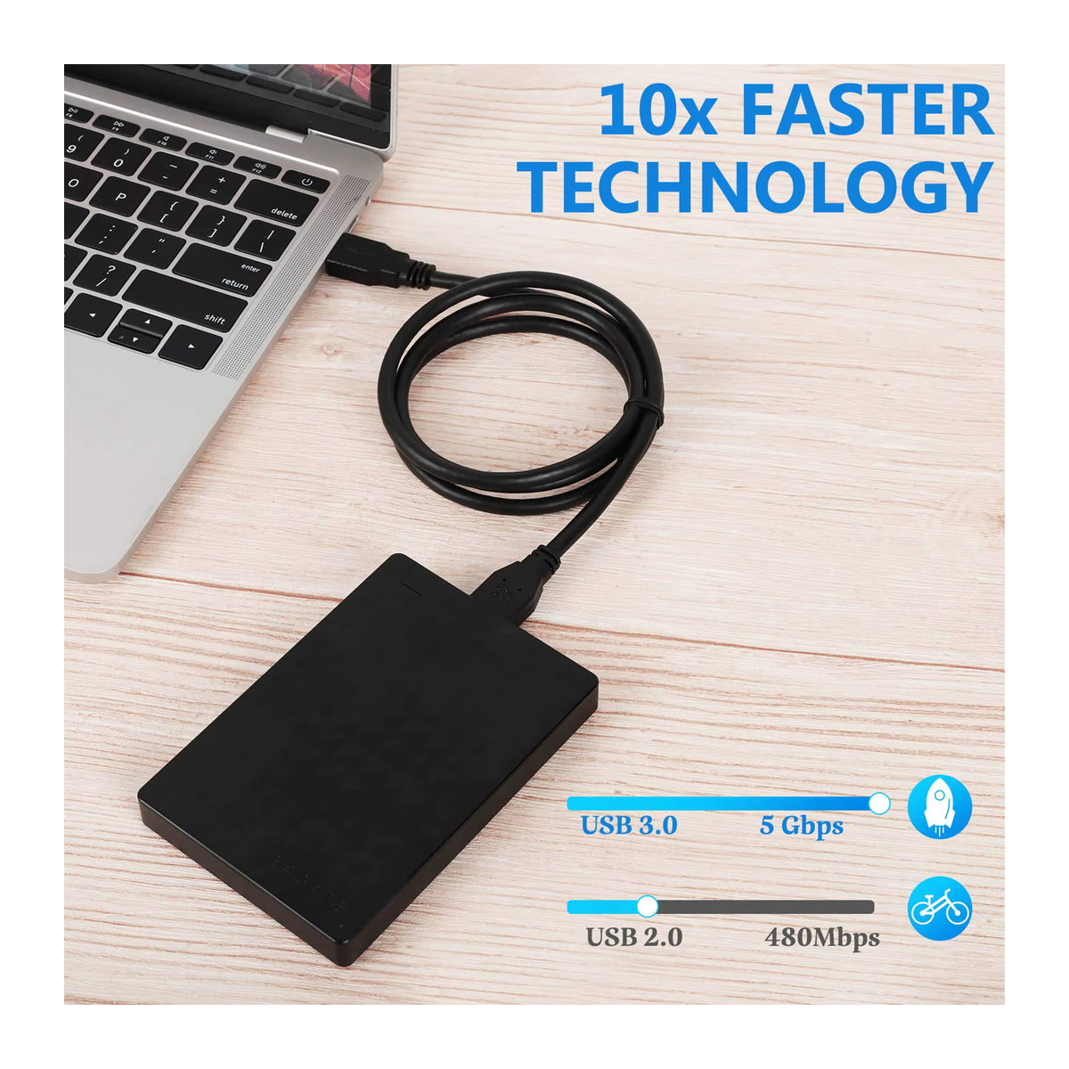 Hannord USB 3.0 auf Micro B Kabel in Schwarz für externe Festplatten und HDD mit 5 Gbit/s - Bild 3
