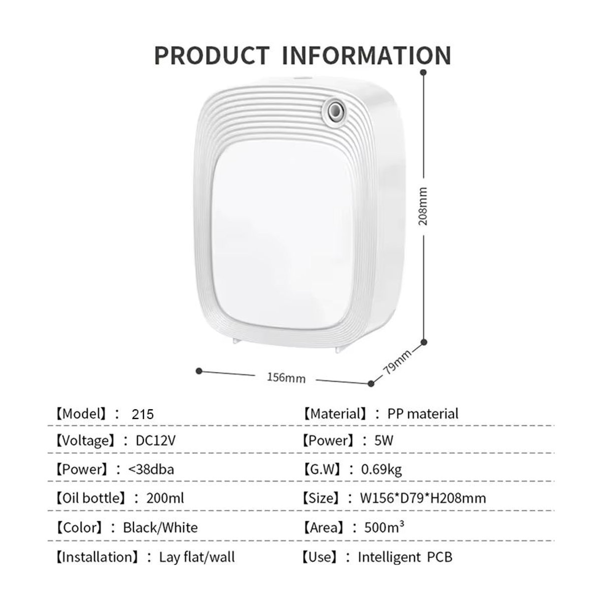 HAOYUNMA Smart Home Aroma Diffusor mit Wifi für bis zu 500m3, Duftverteiler für Hotel und Raum, erhältlich in Weiß oder Schwarz - Bild 5