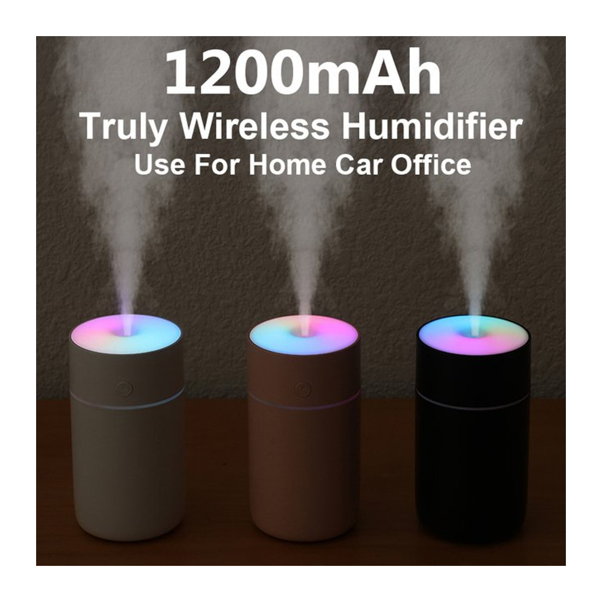 HAOYUNMA Tragbarer Luftbefeuchter und Aroma Diffusor, USB Aufladbar, Wireless Mini Luftzerstäuber für Ätherische Öle, Mehrfarbig (Rosa) - Bild 1