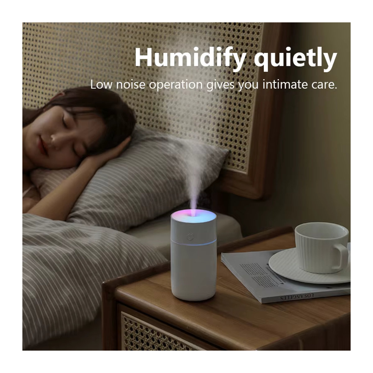 HAOYUNMA Tragbarer Luftbefeuchter und Aroma Diffusor, USB Aufladbar, Wireless Mini Luftzerstäuber für Ätherische Öle, Mehrfarbig (Rosa) - Bild 3