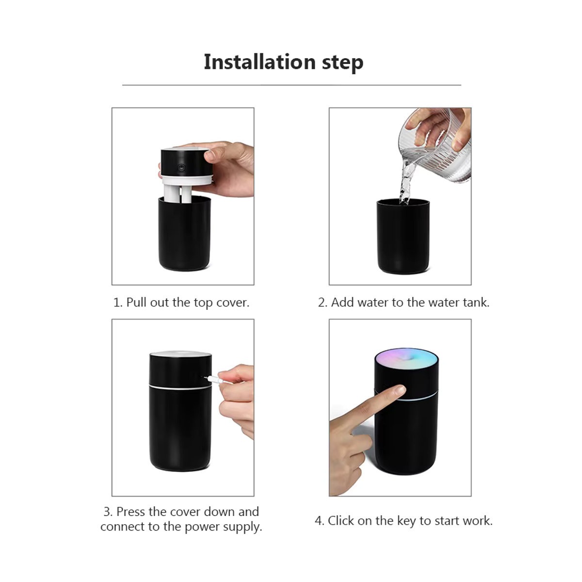 HAOYUNMA Tragbarer Luftbefeuchter und Aroma Diffusor, USB Aufladbar, Wireless Mini Luftzerstäuber für Ätherische Öle, Mehrfarbig (Rosa) - Bild 6