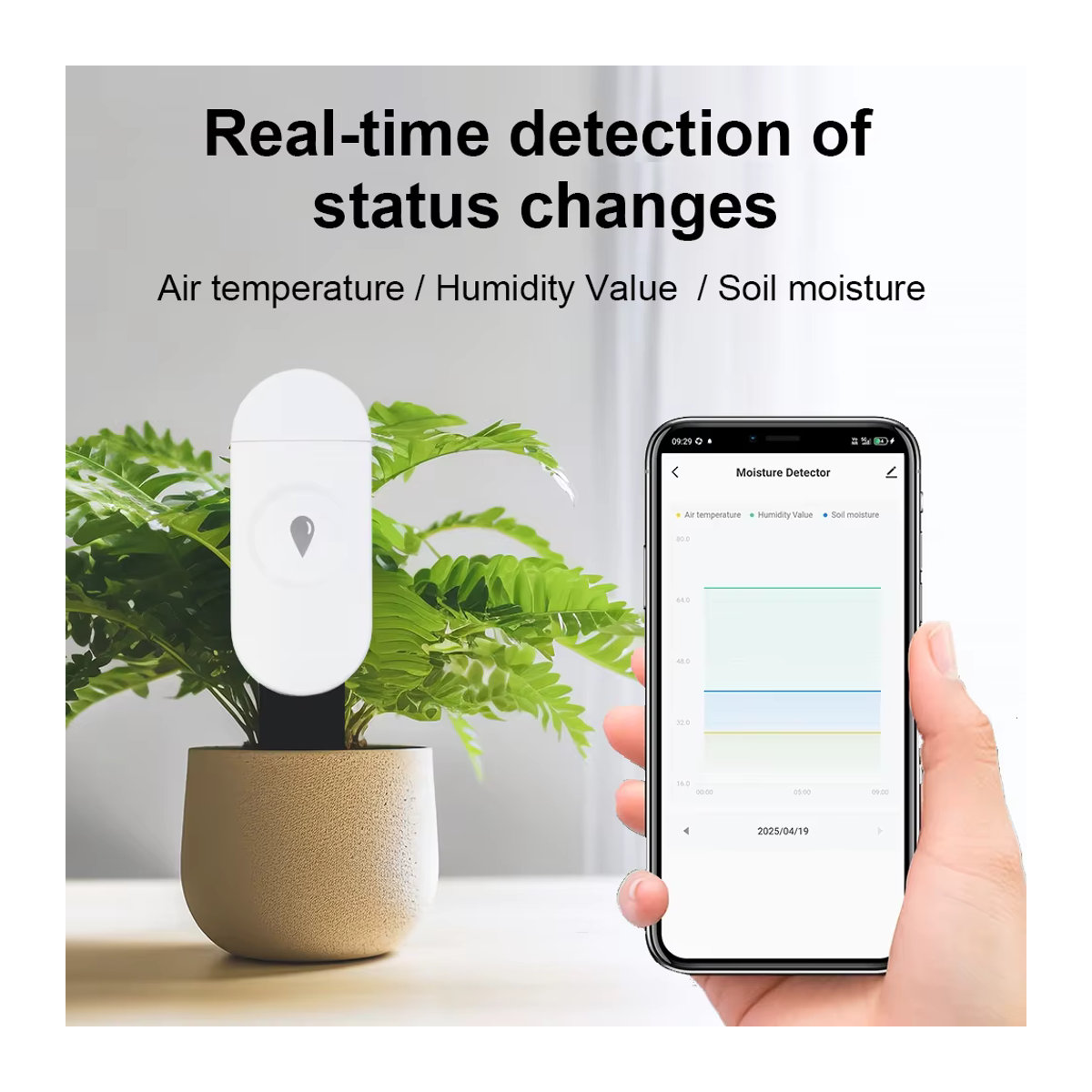 Haozee Zigbee Temperatur- und Feuchtigkeitsdetektor als intelligenter Bodentester mit Echtzeit-Monitor für deinen Hausgarten und App-Steuerung - Bild 2