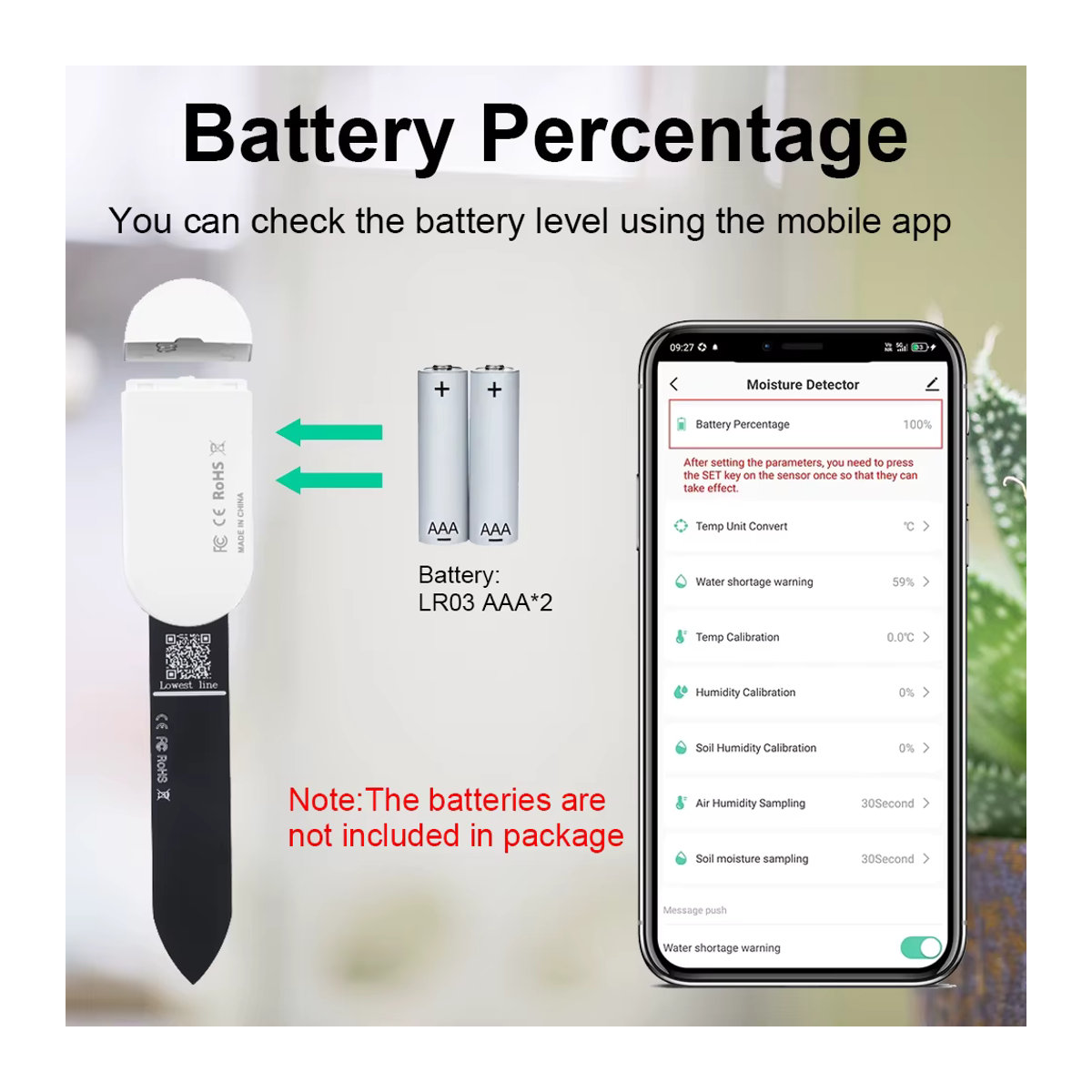 Haozee Zigbee Temperatur- und Feuchtigkeitsdetektor als intelligenter Bodentester mit Echtzeit-Monitor für deinen Hausgarten und App-Steuerung - Bild 4
