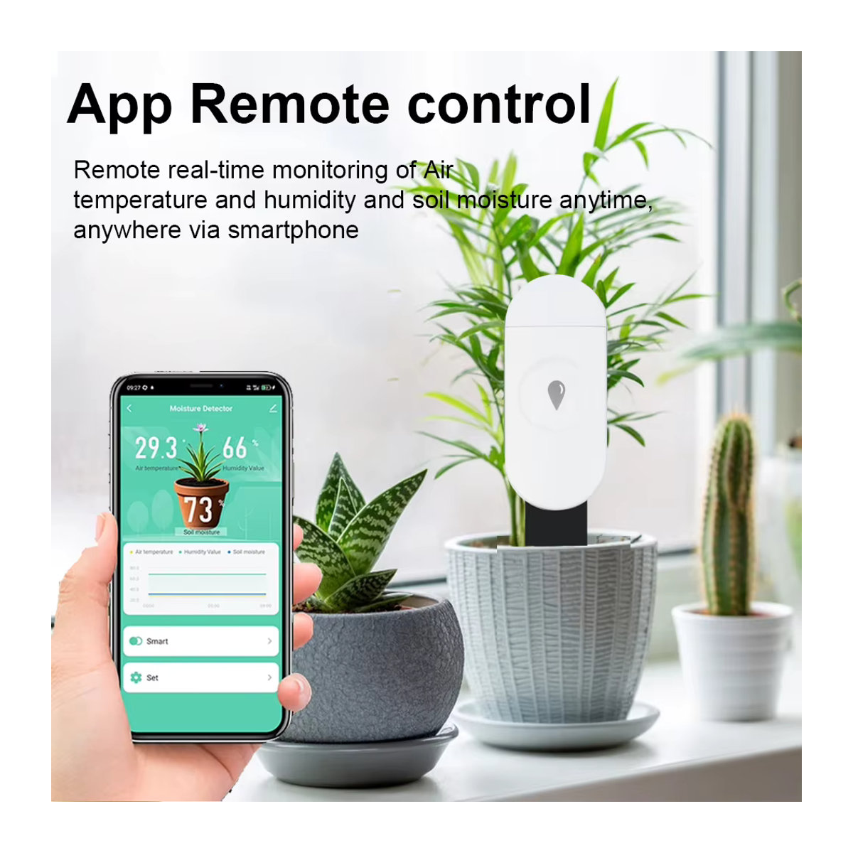 Haozee Zigbee Temperatur- und Feuchtigkeitsdetektor als intelligenter Bodentester mit Echtzeit-Monitor für deinen Hausgarten und App-Steuerung - Bild 5