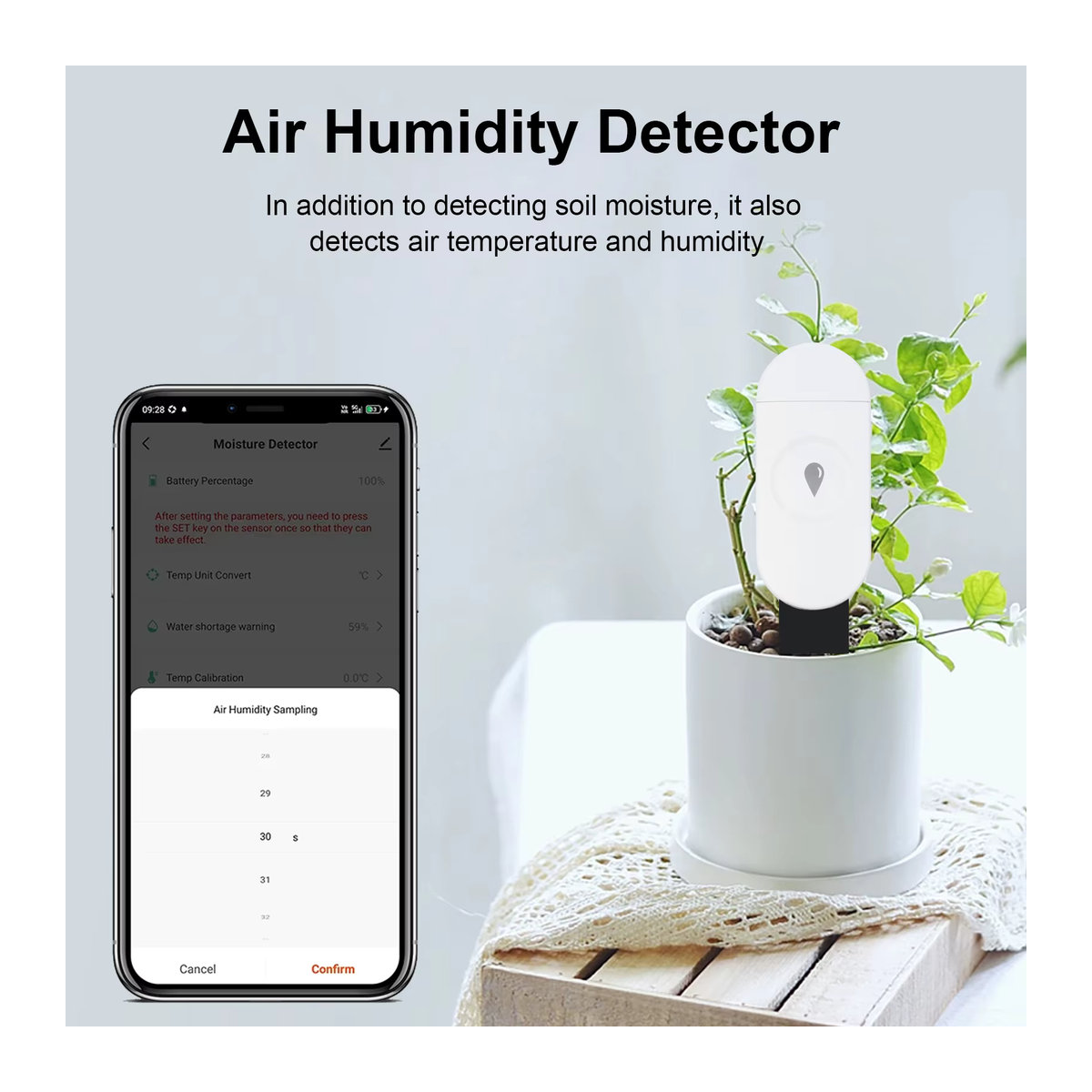 Haozee Zigbee Temperatur- und Feuchtigkeitsdetektor als intelligenter Bodentester mit Echtzeit-Monitor für deinen Hausgarten und App-Steuerung - Bild 6