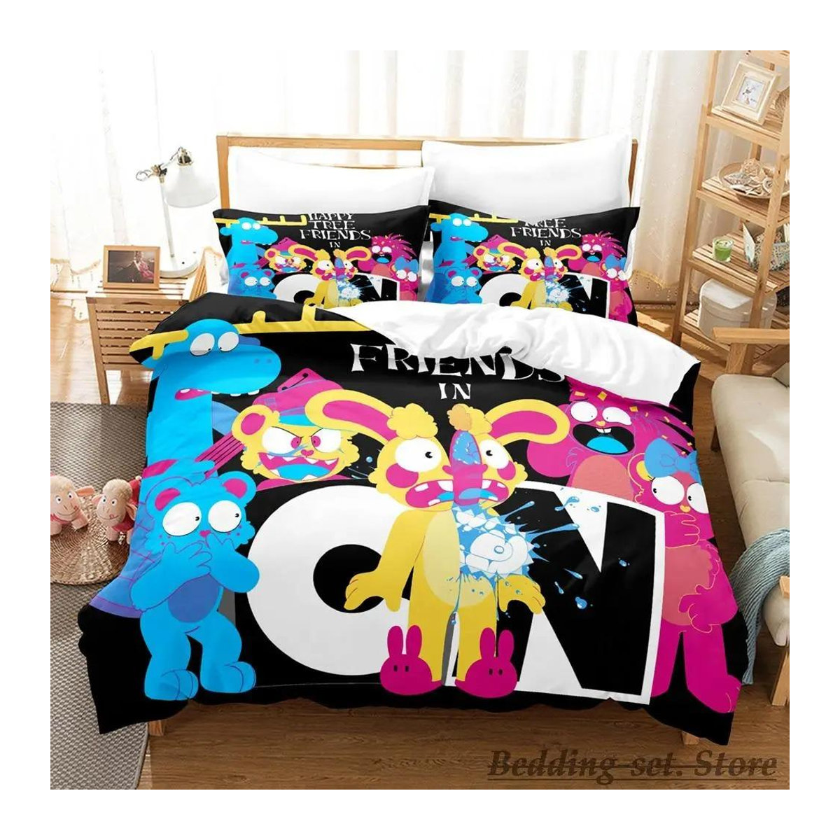 Happy Tree Friends Bettwäscheset Multicolor, 3-teilig, B/B: 228 x 228 cm - Bild 1