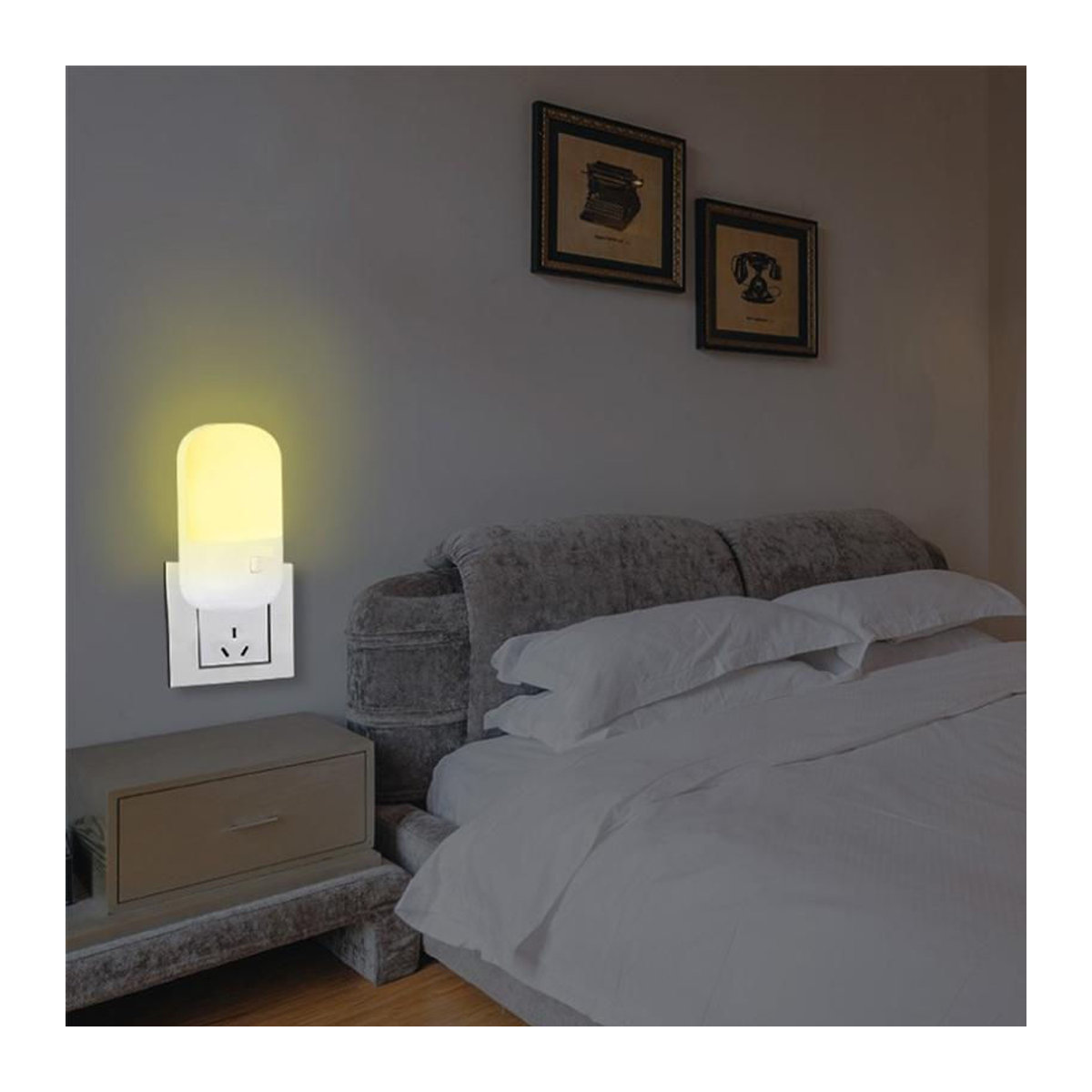 Happy6 LED Steckdosenlampe als energiesparendes Nachtlicht in Weiß mit 3 Watt und zweifarbiger Beleuchtung - Bild 3