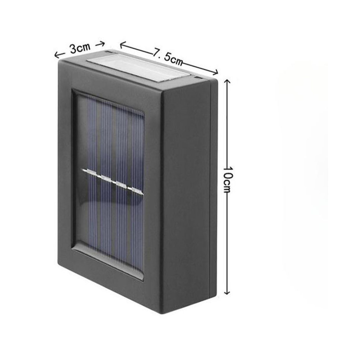 Happypilot Solar LED Wandleuchte für Außenbereich, wasserdichte Up-and-Down Gartenlampe in Warmweiß, Schwarz oder Weiß - Bild 7