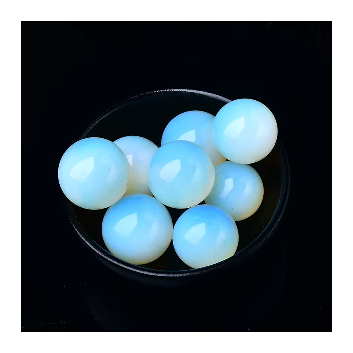 Harmonious Crystalloid Opal Globus Polierter Massage Ball aus Stein in Weiß oder Blau, Durchmesser: 30-50 mm - Bild 2