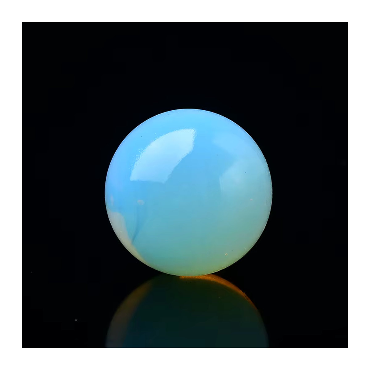 Harmonious Crystalloid Opal Globus Polierter Massage Ball aus Stein in Weiß oder Blau, Durchmesser: 30-50 mm - Bild 5