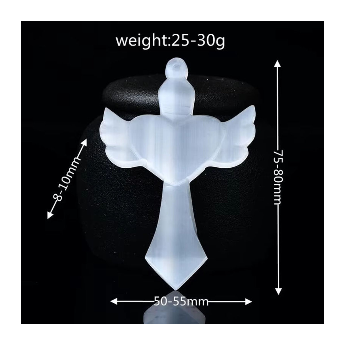 Harmonious Crystalloid Selenit Kreuz aus natürlichem Chakra-Quarz in Weiß als geometrisches Stein-Ornament - Bild 2