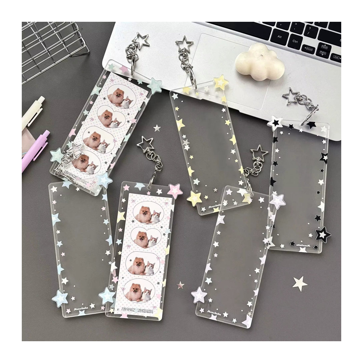 HarPaper Fotokabinenalbum mit Stern-Design aus Acryl, mehrfarbig und transparent, für Fotostreifen in 5,1 x 15,2 cm, inklusive 2 x 6 Lesezeichenhalter für Hochzeiten - Bild 3