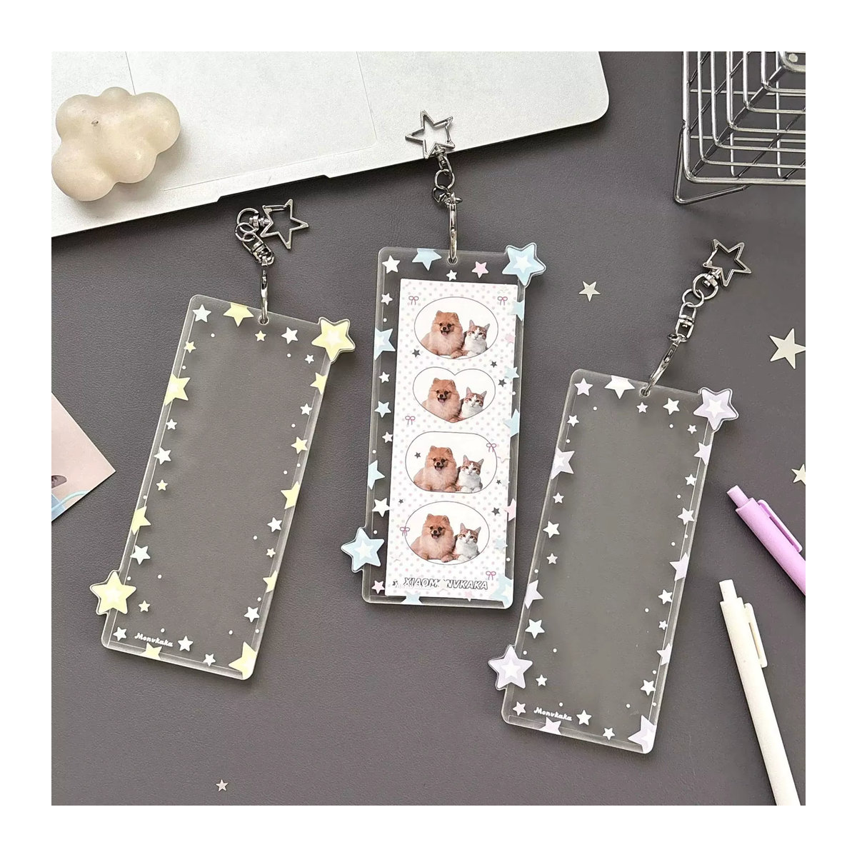 HarPaper Fotokabinenalbum mit Stern-Design aus Acryl, mehrfarbig und transparent, für Fotostreifen in 5,1 x 15,2 cm, inklusive 2 x 6 Lesezeichenhalter für Hochzeiten - Bild 4