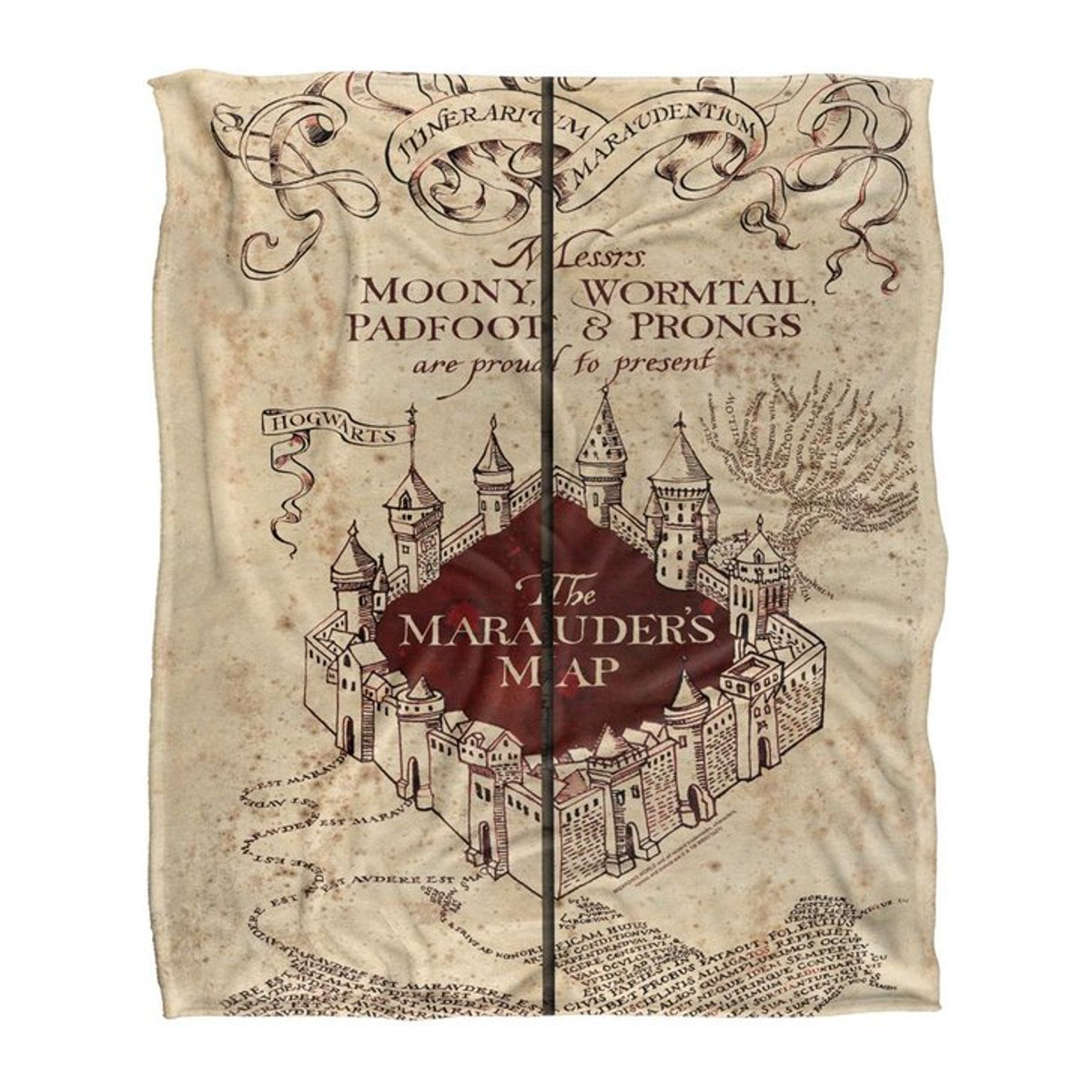 Harry Potter Rumtreiberkarte Decke in Schwarz, One Size - Bild 1