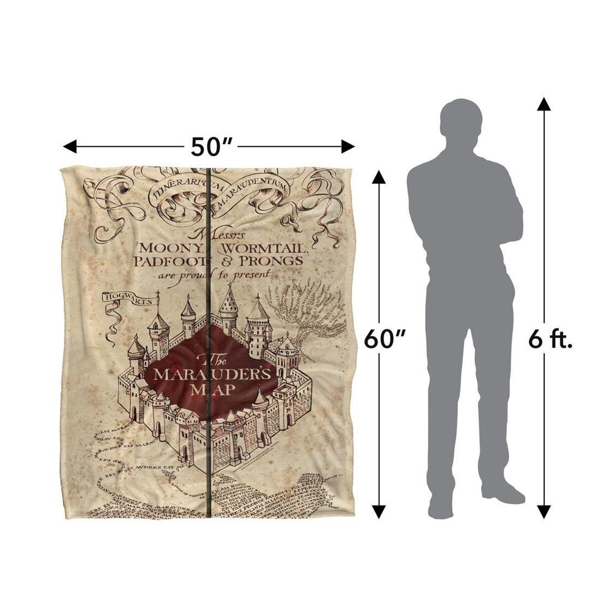 Harry Potter Rumtreiberkarte Decke in Schwarz, One Size - Bild 2