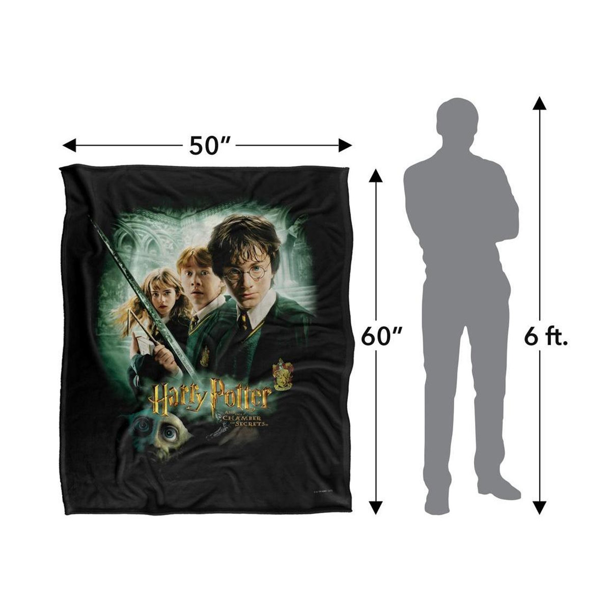 Harry Potter und die Kammer des Schreckens Filmposter Decke in Schwarz, One Size, warm - Bild 5