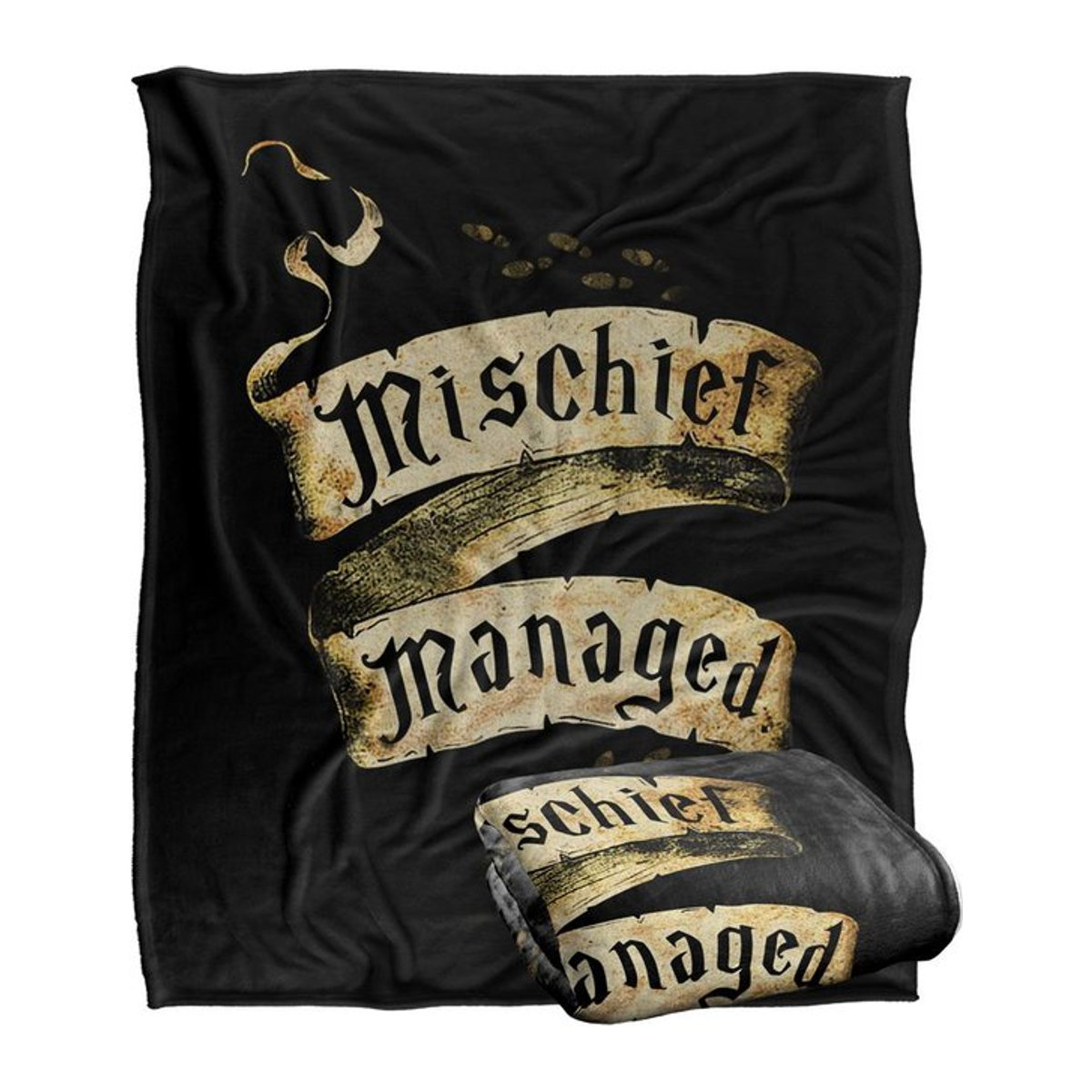 Harry Potter Unfug bezwungen Schriftrolle Decke in Schwarz One Size - Bild 1