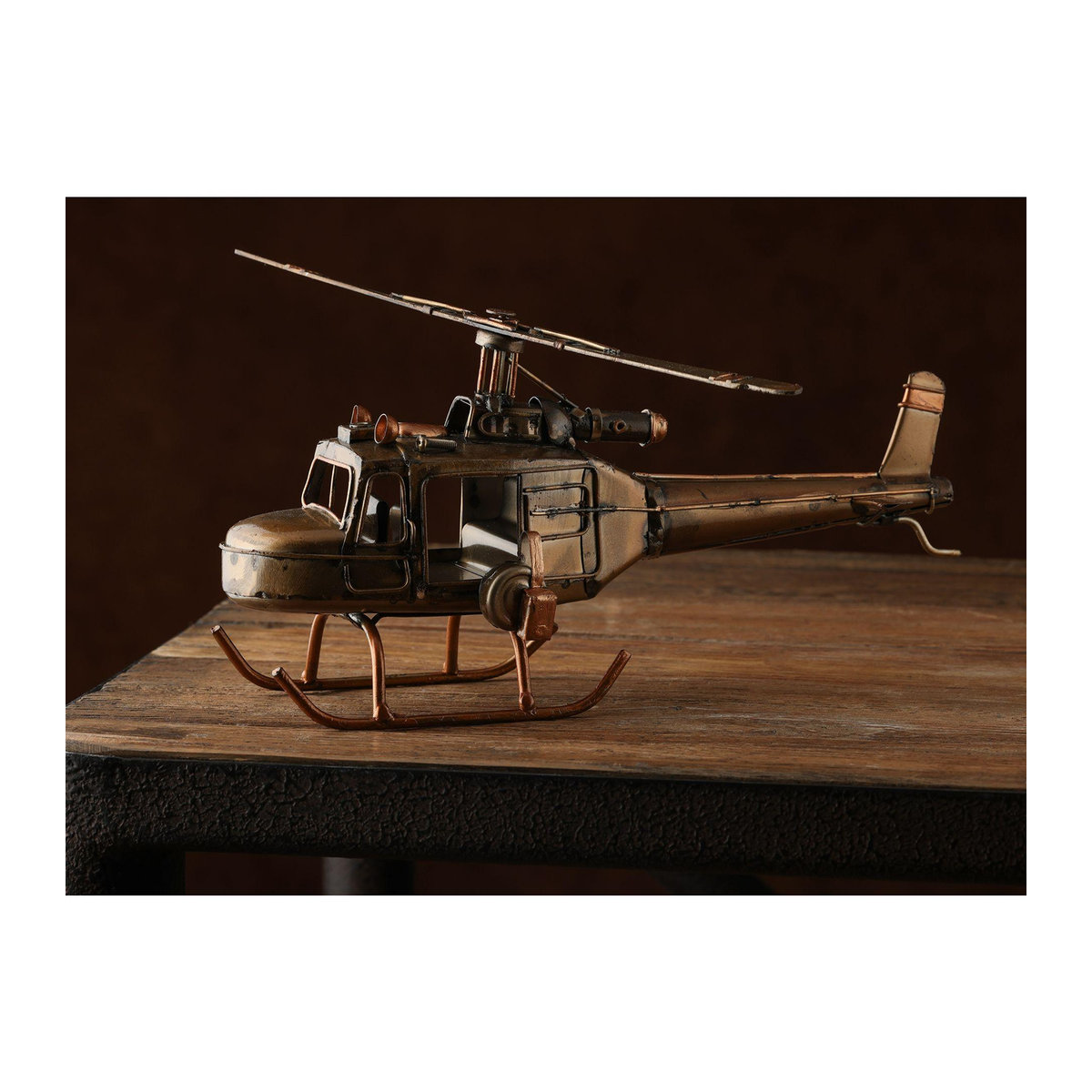 Harvey Makin Hubschrauber Ornament in Bronze im Vintage-Stil aus Metall - Bild 2