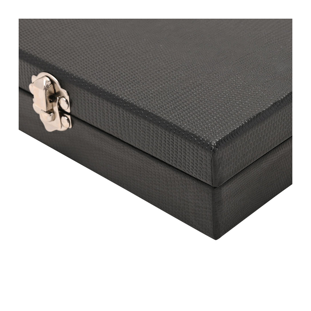 Harvey Makin Manschettenknopfbox für 12 Manschettenknöpfe in Schwarz aus Vinyl - Bild 4