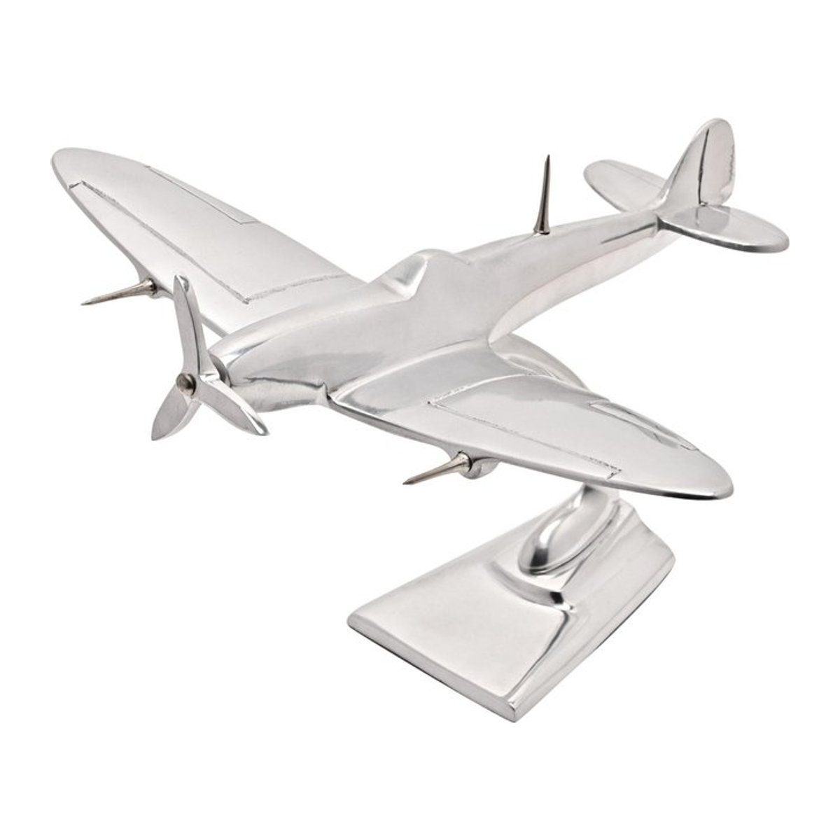Harvey Makin Militärisches Erbe Metallmodell Flugzeug Spitfire in Silber - Bild 1