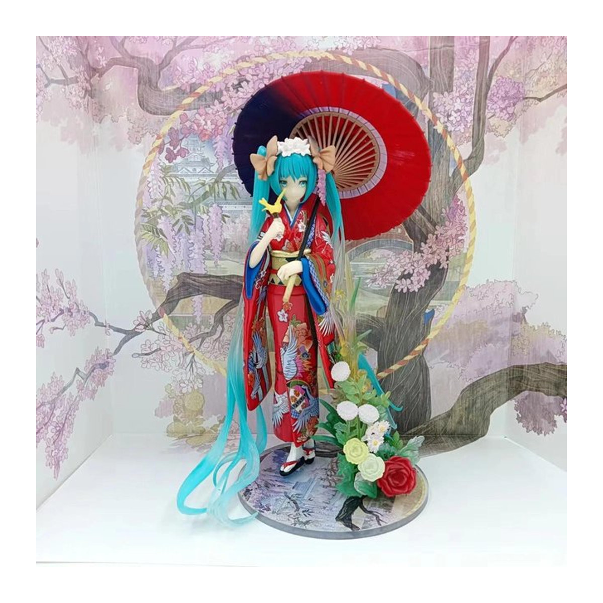 Hatsune Miku Anime Actionfigur im Kimono mit Regenschirm aus PVC, Höhe: 23,0 cm - Bild 1