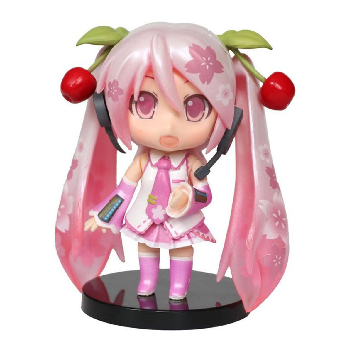 Hatsune Miku Anime Figur von Fashnics, pinkes PVC Modell Mädchen sitzend auf einem Stuhl, Größe: 9 bis 15 cm - Bild 1