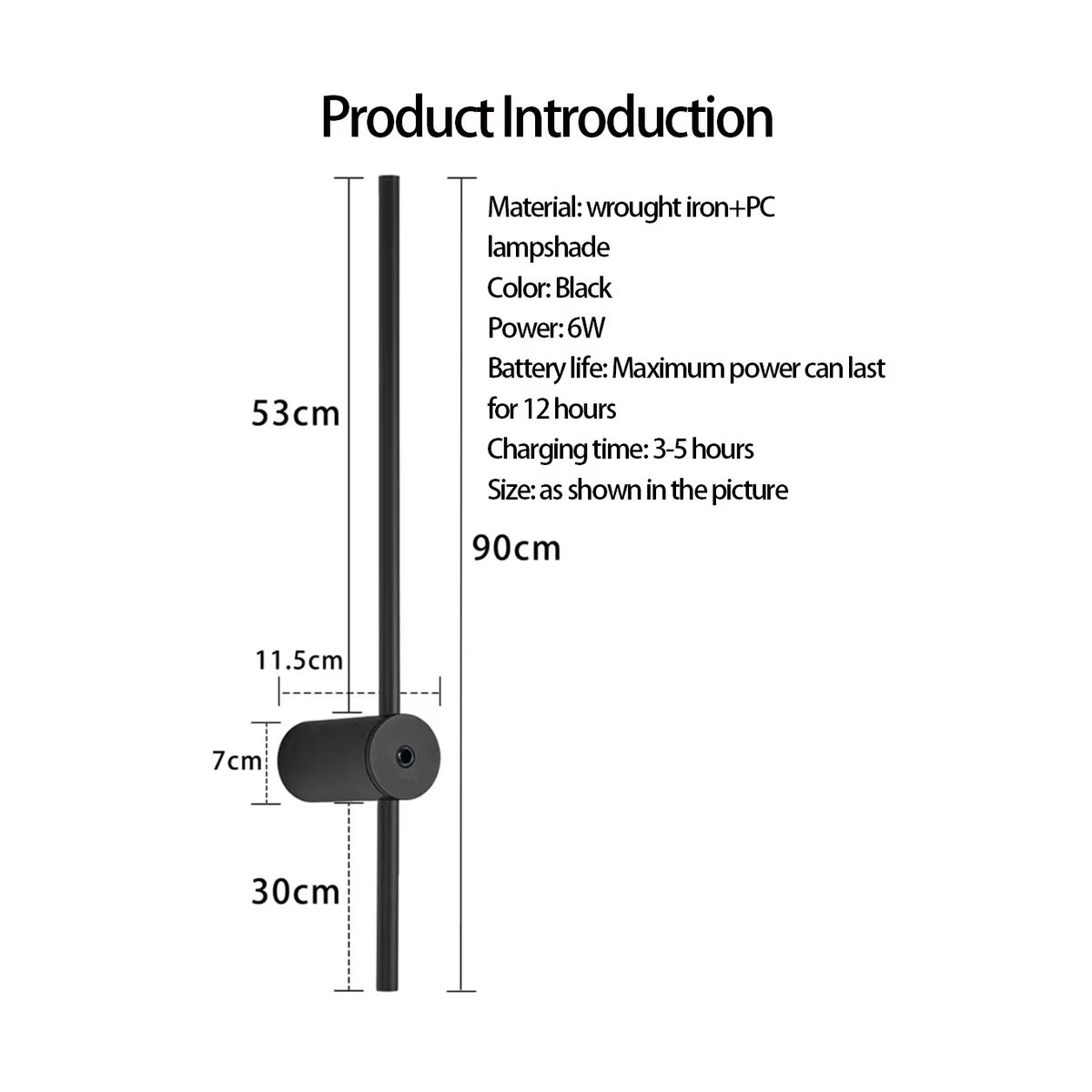 Hattery LED-Fernwandleuchte Powered Touch in Schwarz mit dreifarbiger Dimmung und 5200 mAh Akku - Bild 5