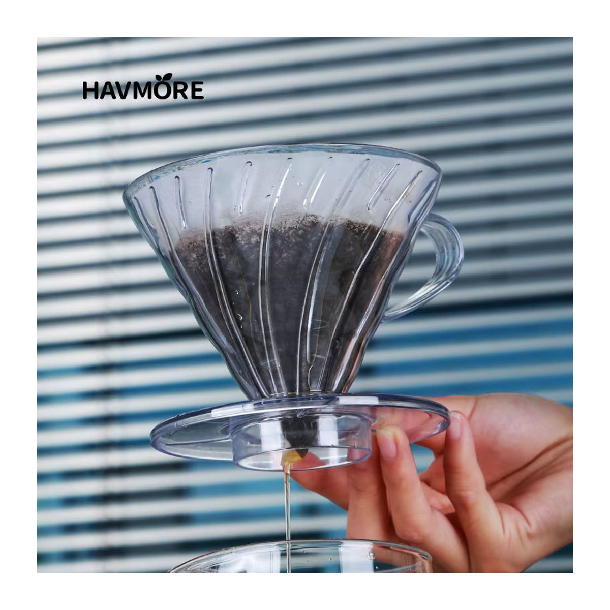 HAVMORE Kaffeetropfer aus Kunstharz in Transparent, Wiederverwendbarer Kaffeefilter und Kaffeetrichter für Barista, 1–2 Tassen - Bild 2