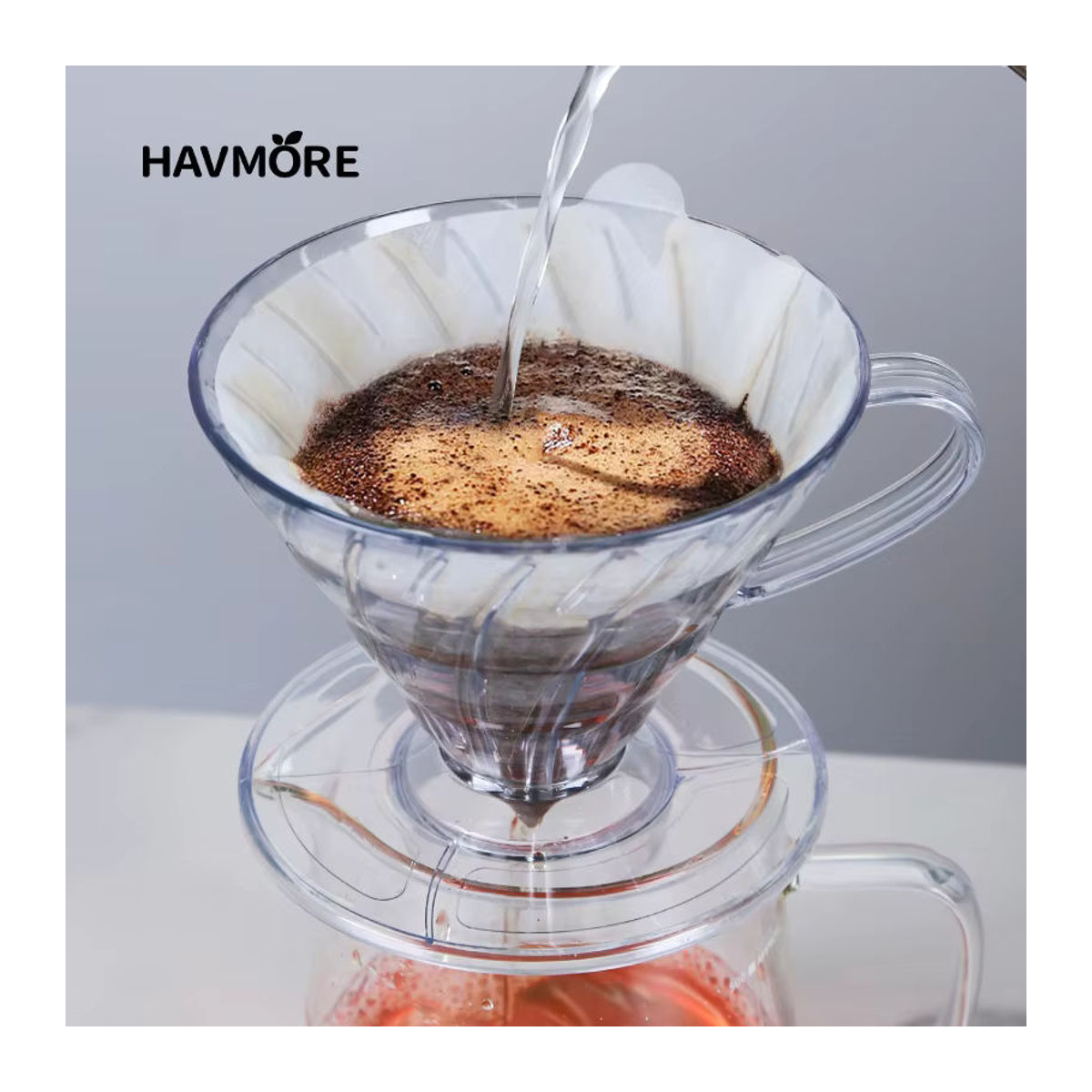 HAVMORE Kaffeetropfer aus Kunstharz in Transparent, Wiederverwendbarer Kaffeefilter und Kaffeetrichter für Barista, 1–2 Tassen - Bild 3