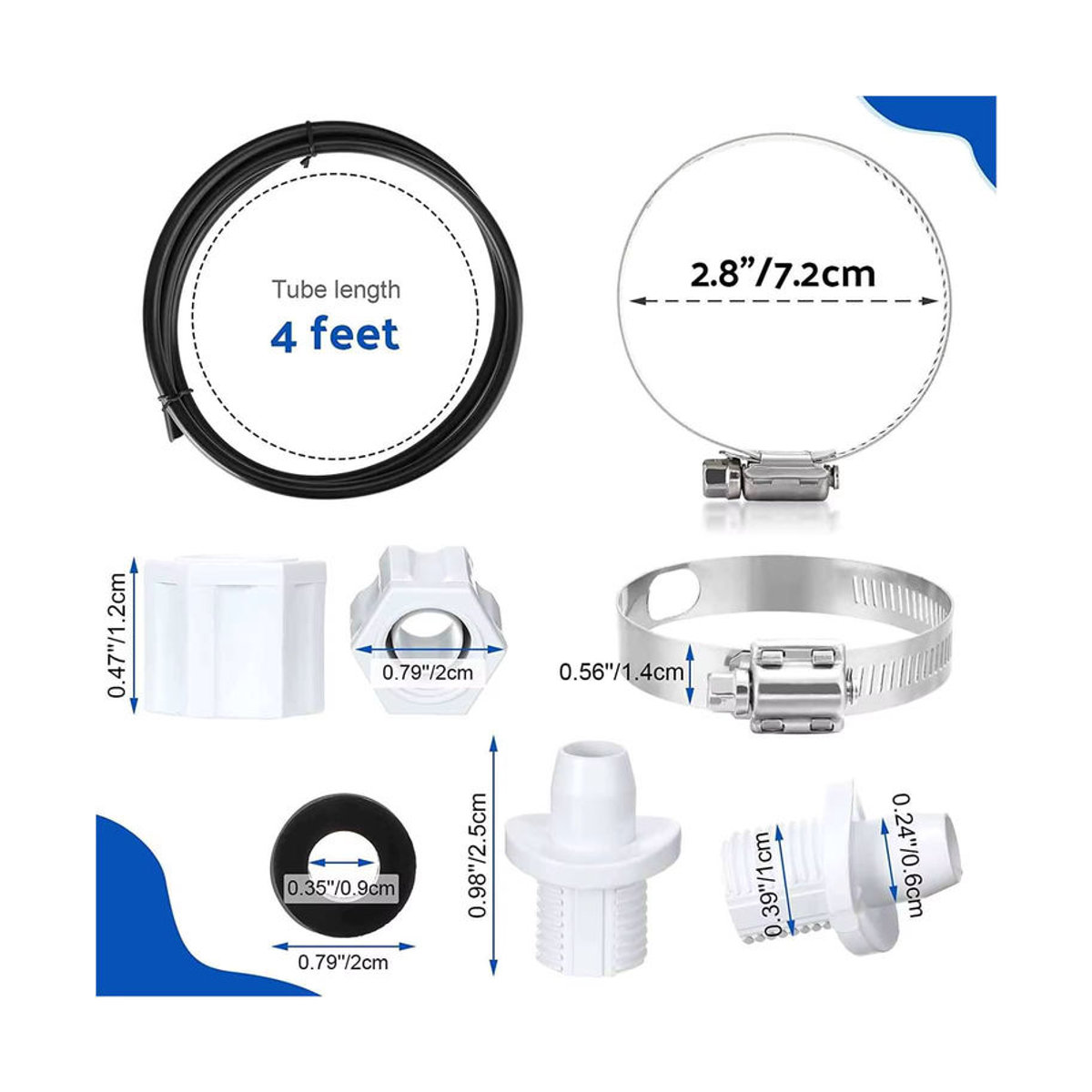 Hayward Chlorator Feeder Anschluss Paket mit Schlauch-Sattelklemme für Cl200 und Cl220 - Bild 5