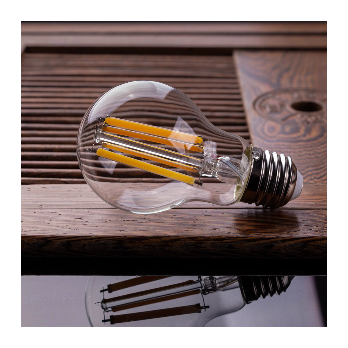 Hcnew Edison LED-Glühbirne A19 E27 Filament-Lampe, 12 W, 1521 Lumen, dimmbar, 2700 K Warmweiß, Retro-Design - Bild 2